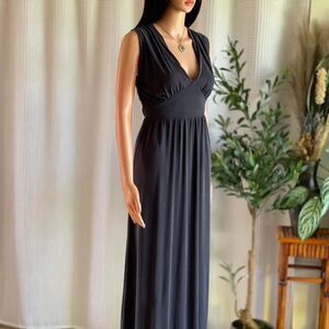 NWT COA Clothing‎ of Ahnjoonhee Dark Gray Jersey Stretch Maxi Dress Minimalist 2